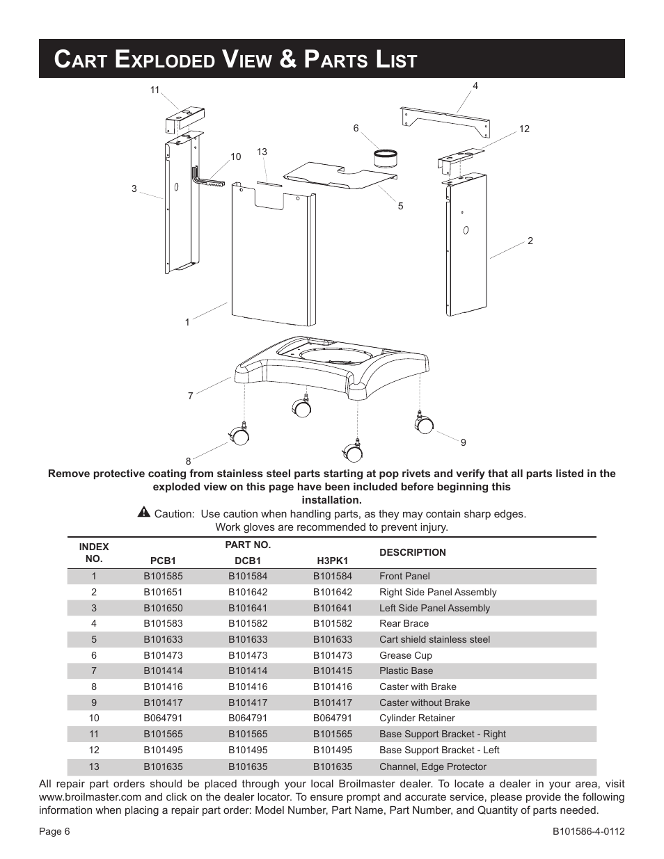 Xploded, Arts | Broilmaster PCB1-2 User Manual | Page 6 / 24