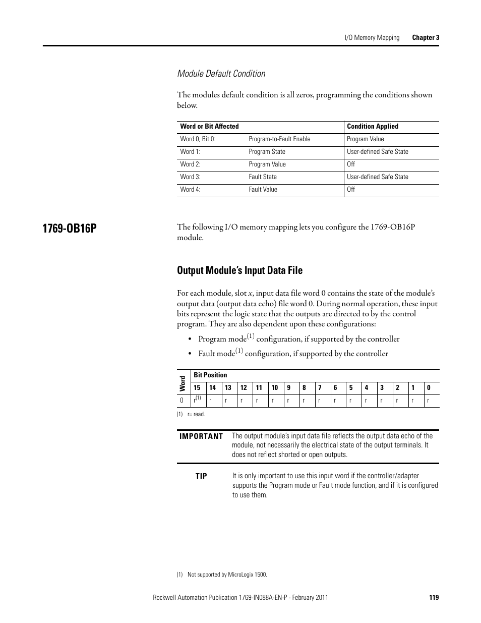 1769-ob16p, Output module’s input data file | Rockwell Automation 1769-XXXX Compact I/O Modules  User Manual | Page 119 / 202
