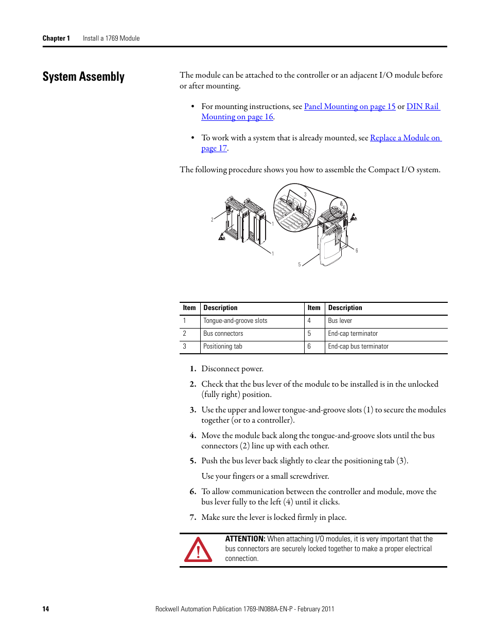 System assembly | Rockwell Automation 1769-XXXX Compact I/O Modules  User Manual | Page 14 / 202