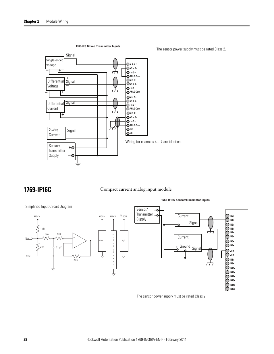 1769-if16c, Compact current analog input module | Rockwell Automation 1769-XXXX Compact I/O Modules  User Manual | Page 28 / 202