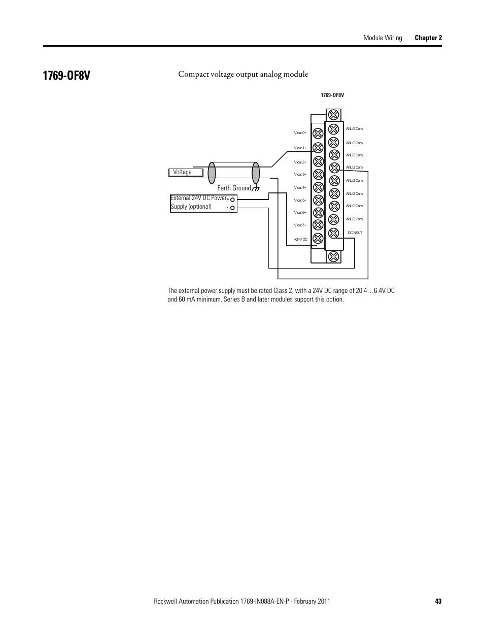 1769-of8v, Compact voltage output analog module | Rockwell Automation 1769-XXXX Compact I/O Modules  User Manual | Page 43 / 202