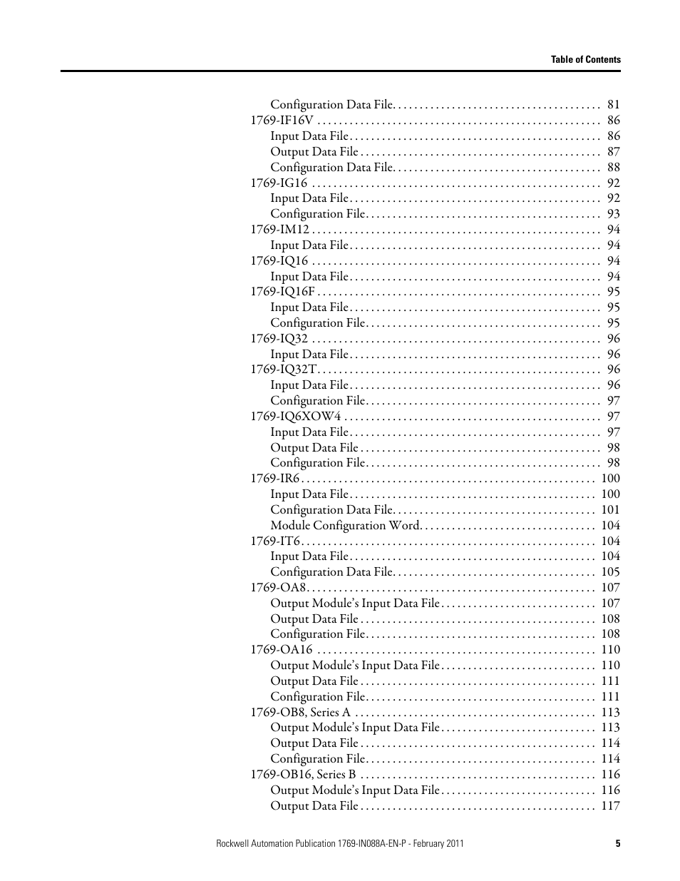 Rockwell Automation 1769-XXXX Compact I/O Modules  User Manual | Page 5 / 202