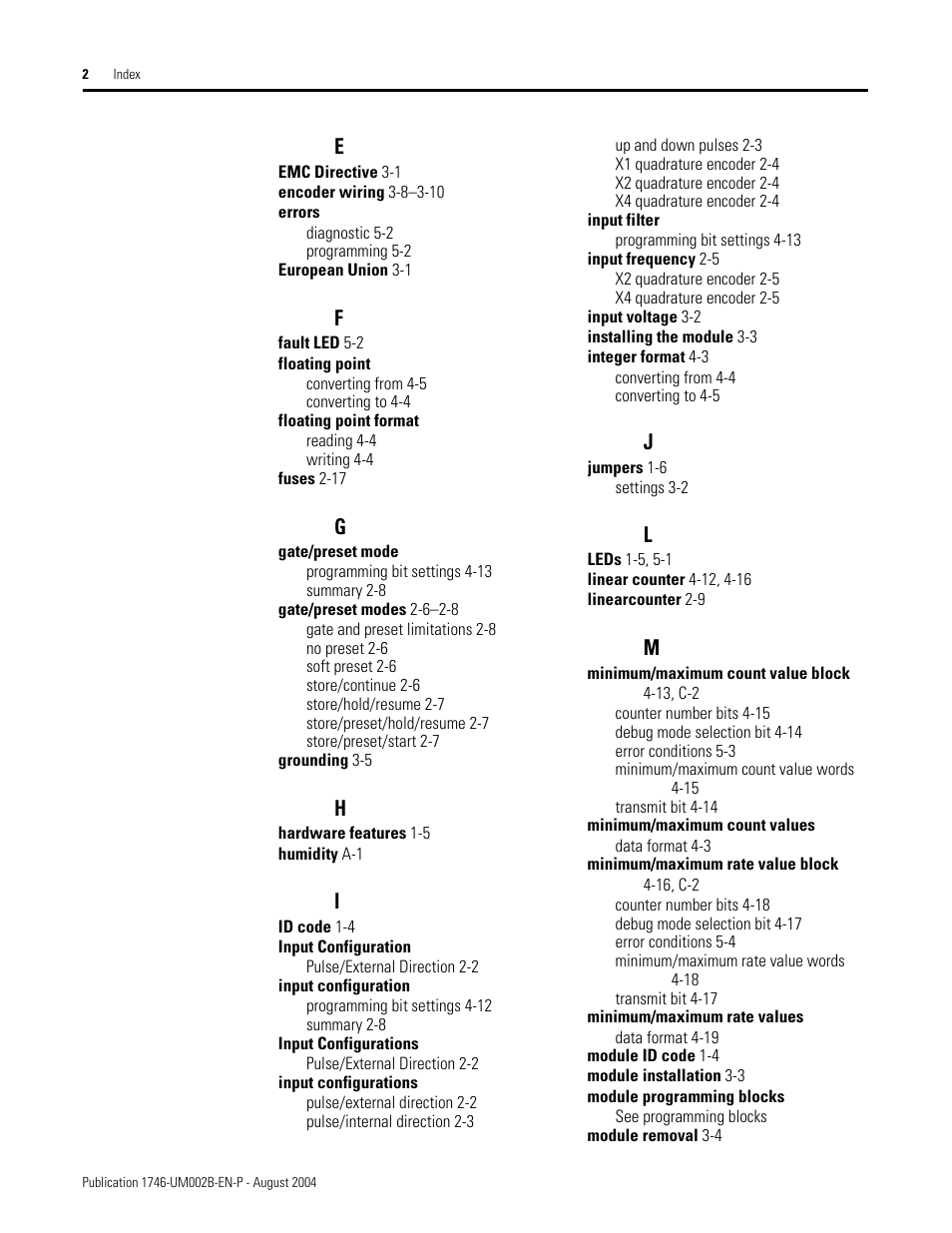 Rockwell Automation 1746-HSCE2 Multi-Channel High Speed Counter Module User Manual | Page 136 / 140