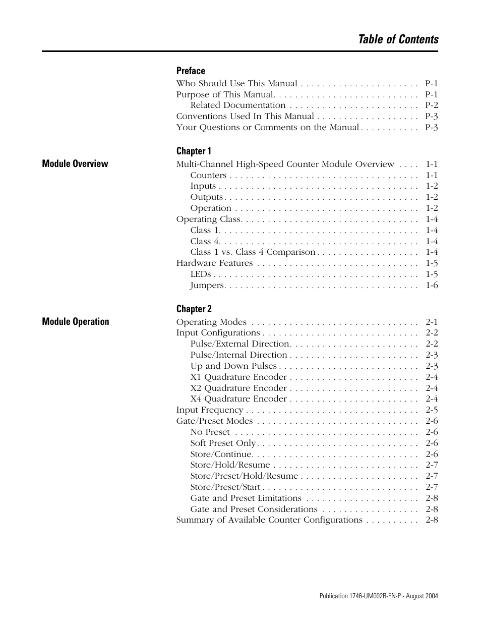 Rockwell Automation 1746-HSCE2 Multi-Channel High Speed Counter Module User Manual | Page 3 / 140