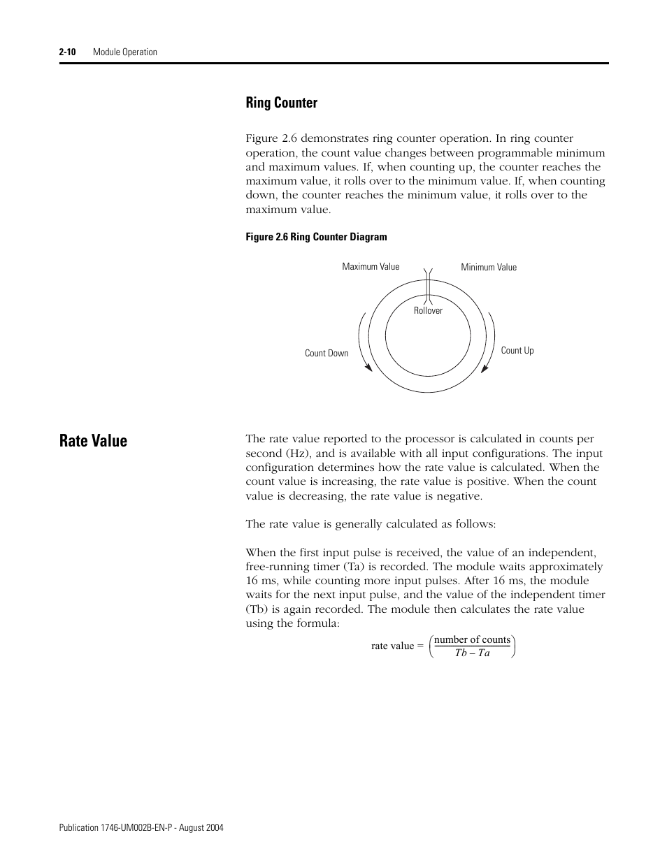 Rate value, Ring counter -10, Rate value -10 | Ring counter | Rockwell Automation 1746-HSCE2 Multi-Channel High Speed Counter Module User Manual | Page 30 / 140