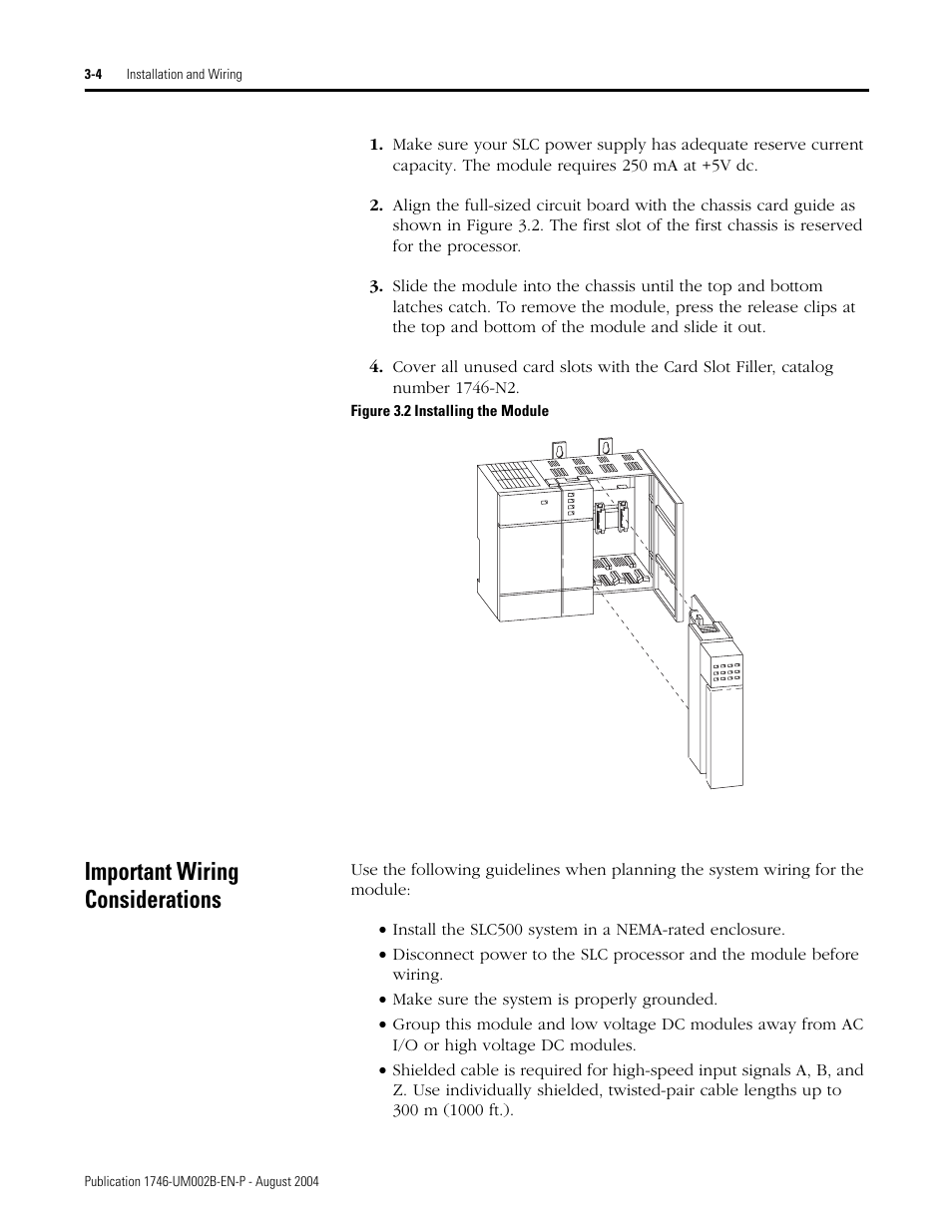 Important wiring considerations, Important wiring considerations -4 | Rockwell Automation 1746-HSCE2 Multi-Channel High Speed Counter Module User Manual | Page 44 / 140