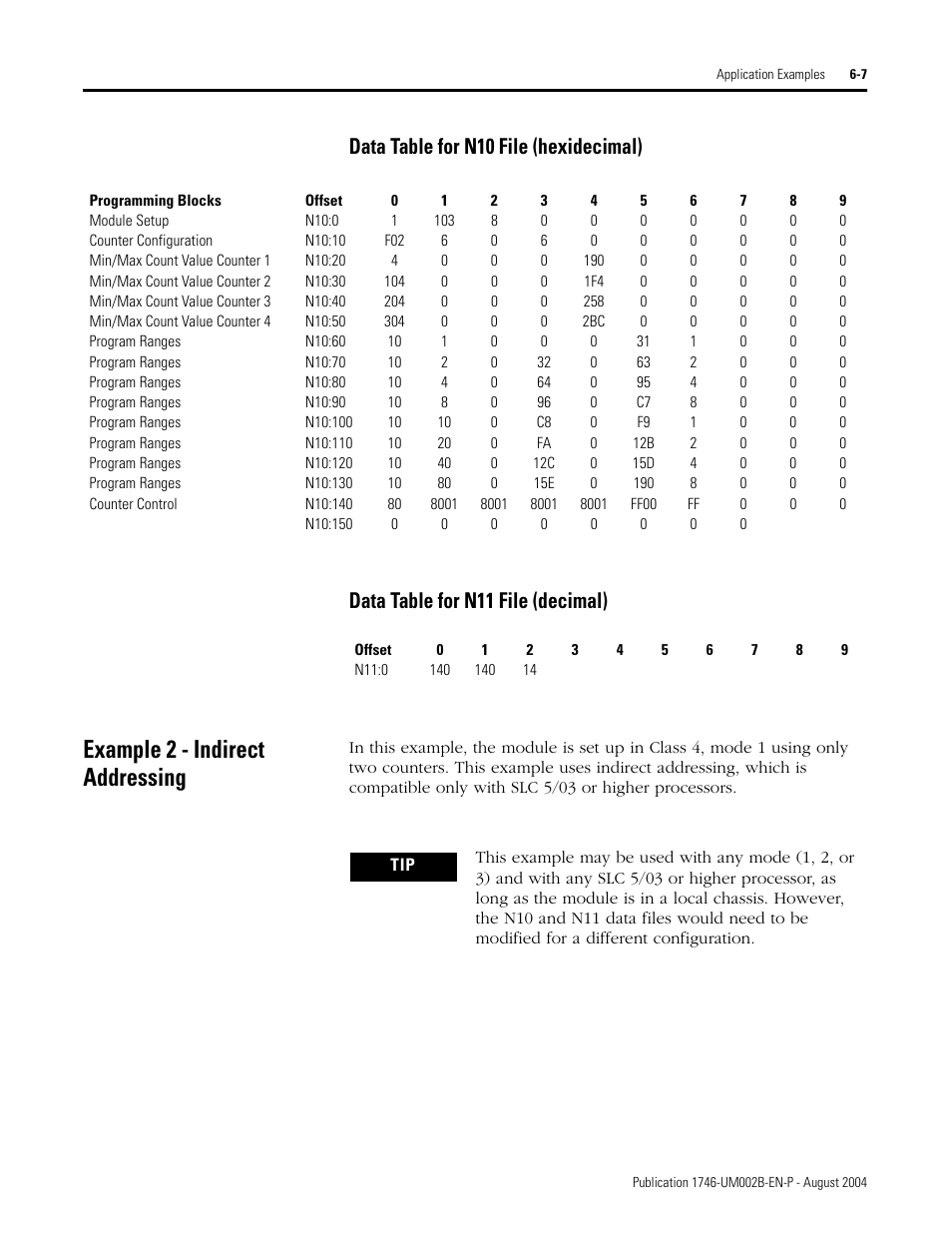 Example 2 - indirect addressing, Example 2 - indirect addressing -7 | Rockwell Automation 1746-HSCE2 Multi-Channel High Speed Counter Module User Manual | Page 99 / 140