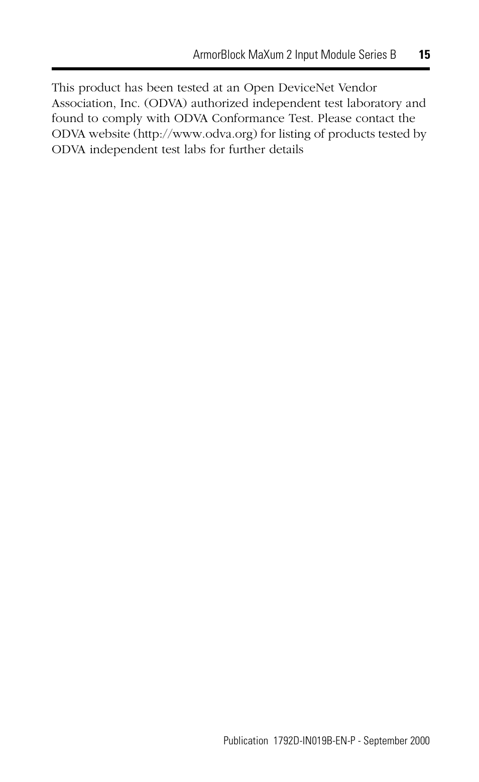 Rockwell Automation 1792D-2BV0D ArmorBlock MaXum 2 Input Module Series B User Manual | Page 15 / 16