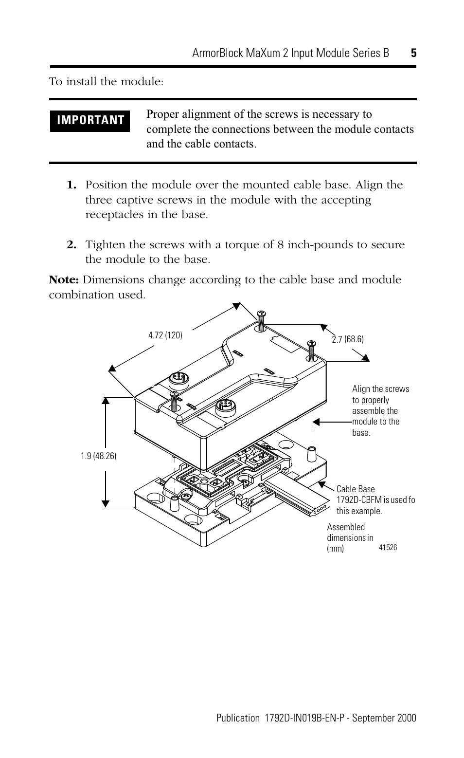 Rockwell Automation 1792D-2BV0D ArmorBlock MaXum 2 Input Module Series B User Manual | Page 5 / 16