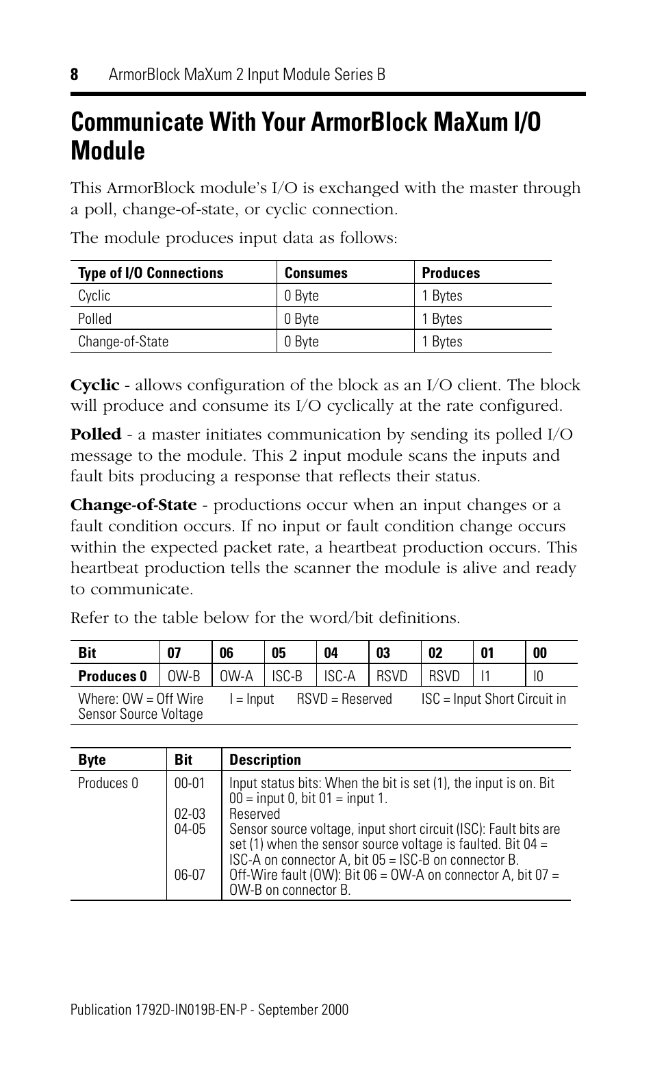 Communicate with your armorblock maxum i/o module | Rockwell Automation 1792D-2BV0D ArmorBlock MaXum 2 Input Module Series B User Manual | Page 8 / 16