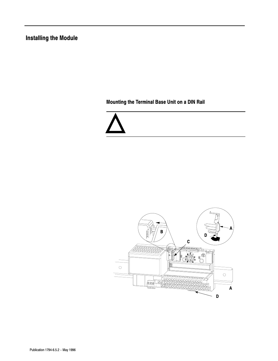 Installing the module | Rockwell Automation 1794-IE4XOE2,1794-IE8,1794-OE4,D17946.5.2 FLEX I/O ANALOG MODULE User Manual | Page 17 / 73