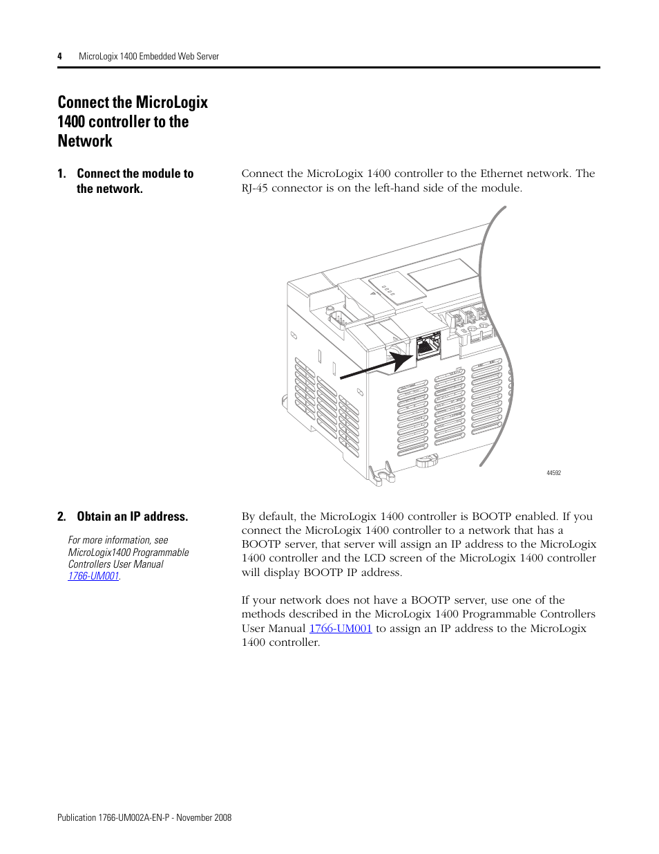 Rockwell Automation 1766-L32xxx MicroLogix 1400 Programmable Controllers Web Server User Manual User Manual | Page 6 / 48