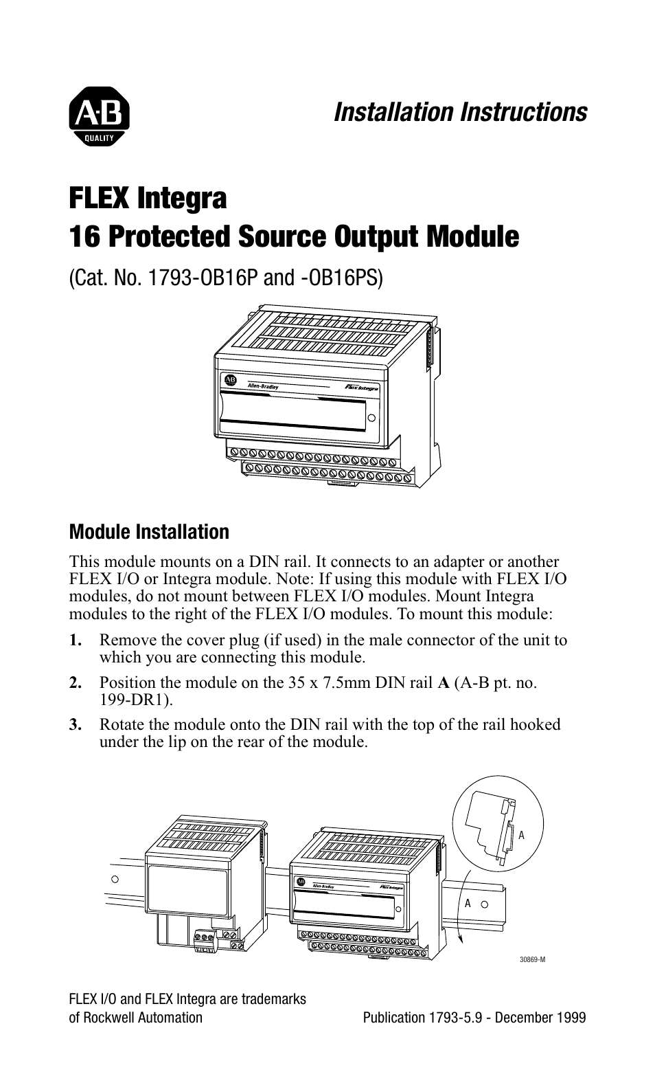 Rockwell Automation 1793-OB16 Flex Integra Output Module Install Inst User Manual | 8 pages