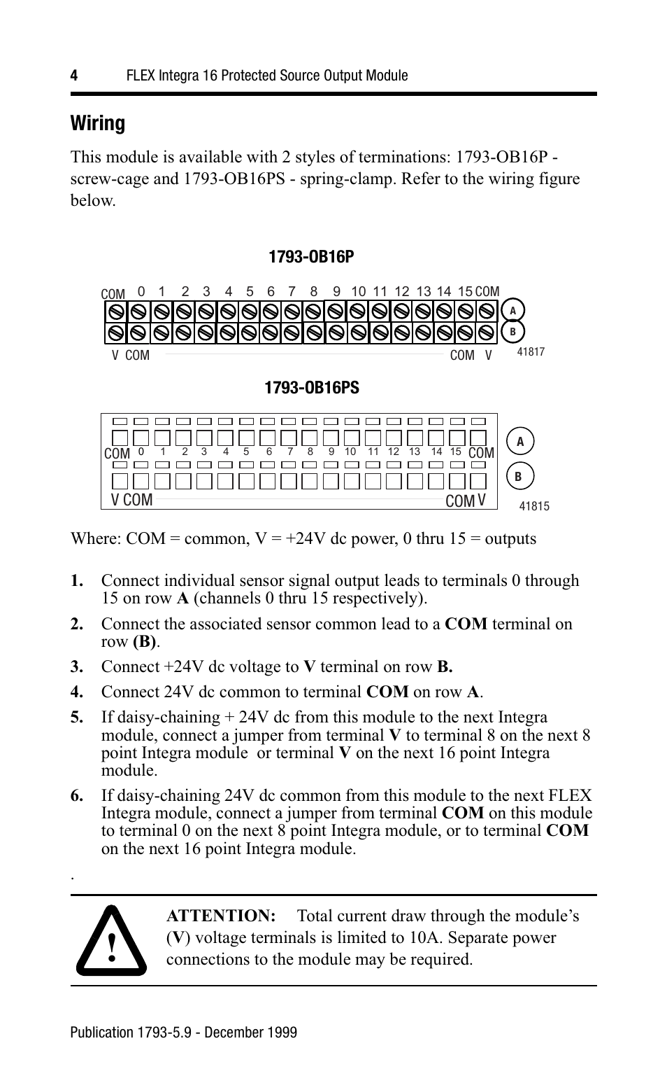 Wiring | Rockwell Automation 1793-OB16 Flex Integra Output Module Install Inst User Manual | Page 4 / 8