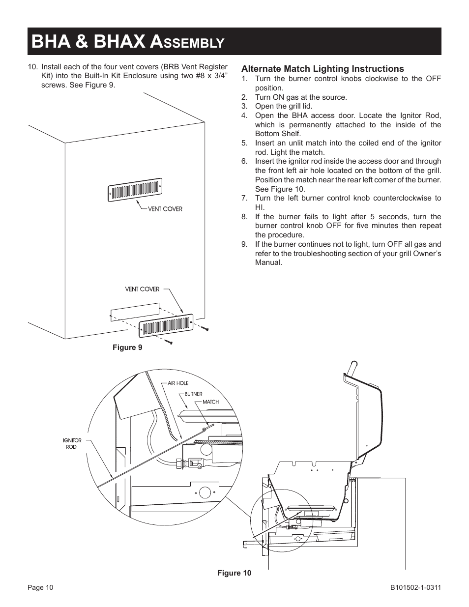 Bha & bhax a, Ssembly | Broilmaster BRB-1 User Manual | Page 10 / 28
