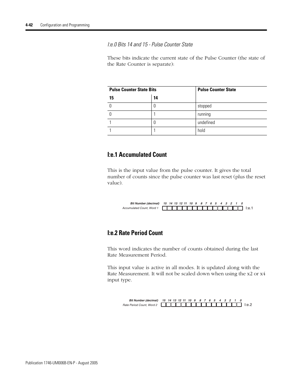 I:e.1 accumulated count, I:e.2 rate period count | Rockwell Automation 1746-HSCE,D17466.5 High-Speed Counter Module User Manual | Page 102 / 183