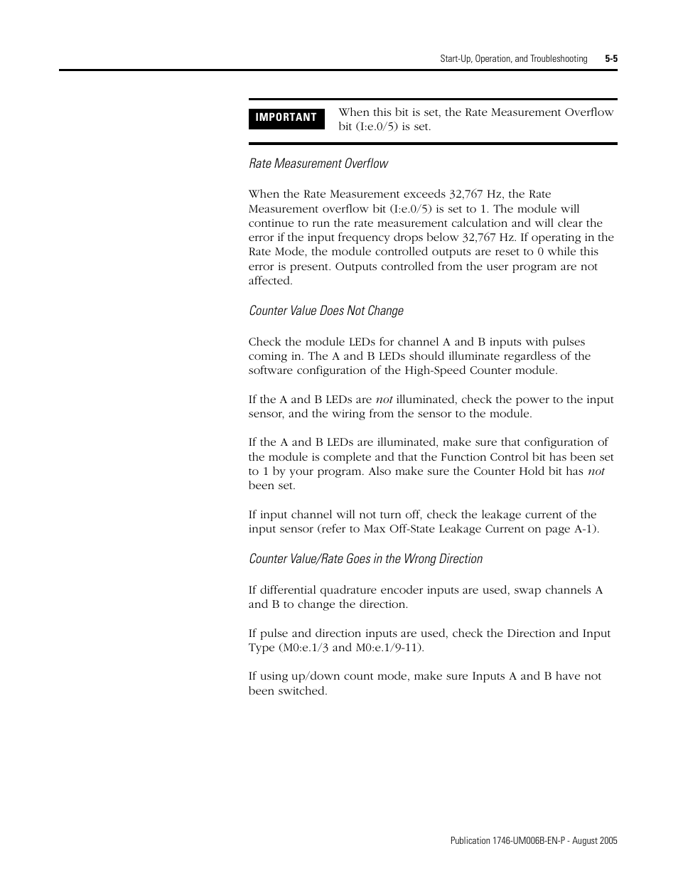 Rate measurement overflow | Rockwell Automation 1746-HSCE,D17466.5 High-Speed Counter Module User Manual | Page 111 / 183