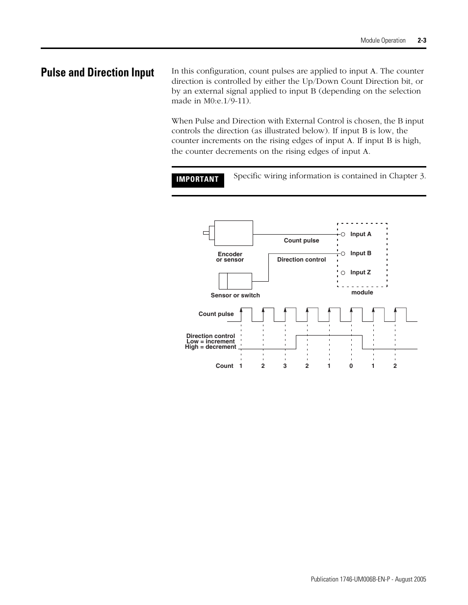 Pulse and direction input, Pulse and direction input -3 | Rockwell Automation 1746-HSCE,D17466.5 High-Speed Counter Module User Manual | Page 21 / 183