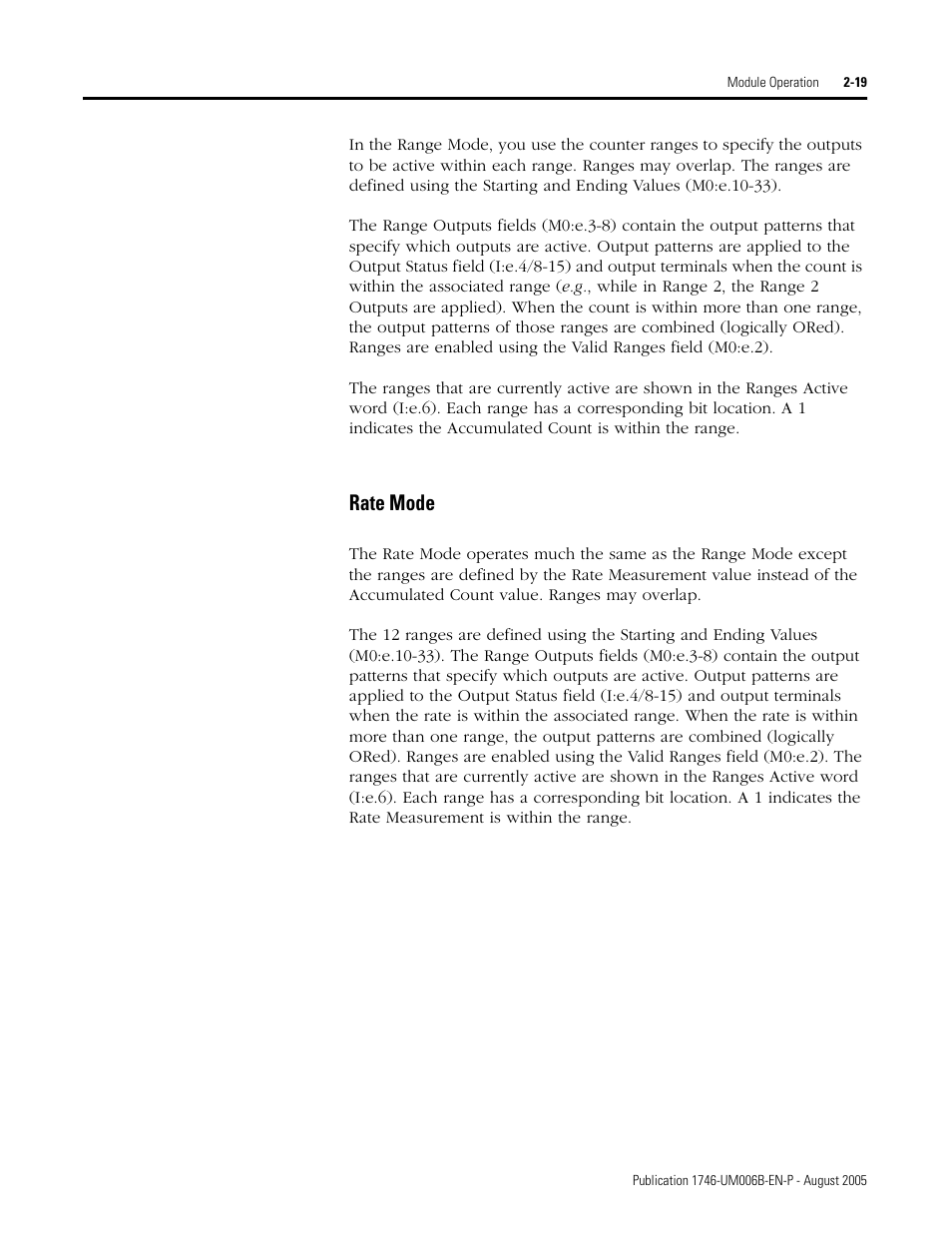 Rate mode, Rate mode -19 | Rockwell Automation 1746-HSCE,D17466.5 High-Speed Counter Module User Manual | Page 37 / 183