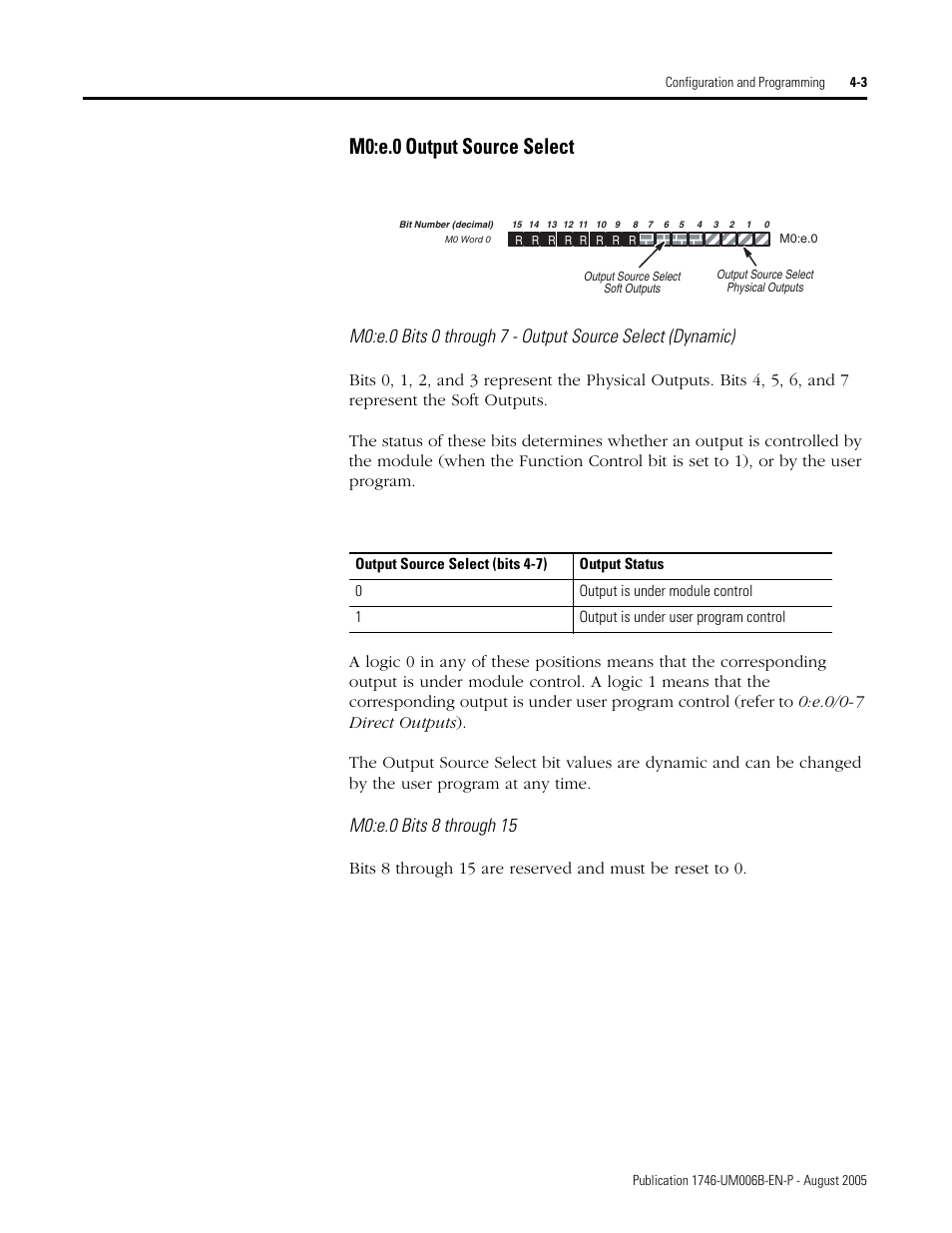 M0:e.0 output source select, M0:e.0 output source select -3 | Rockwell Automation 1746-HSCE,D17466.5 High-Speed Counter Module User Manual | Page 63 / 183