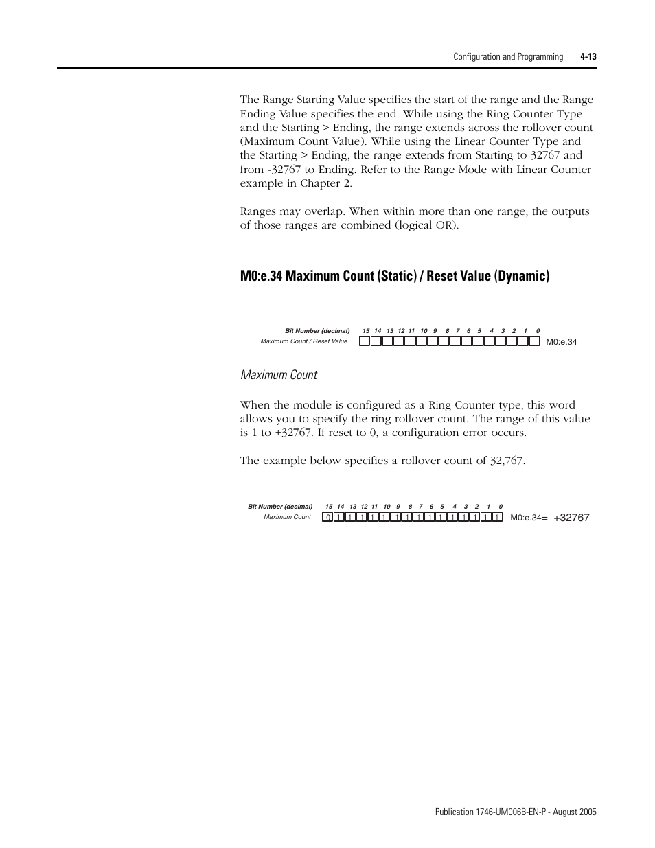 Maximum count | Rockwell Automation 1746-HSCE,D17466.5 High-Speed Counter Module User Manual | Page 73 / 183
