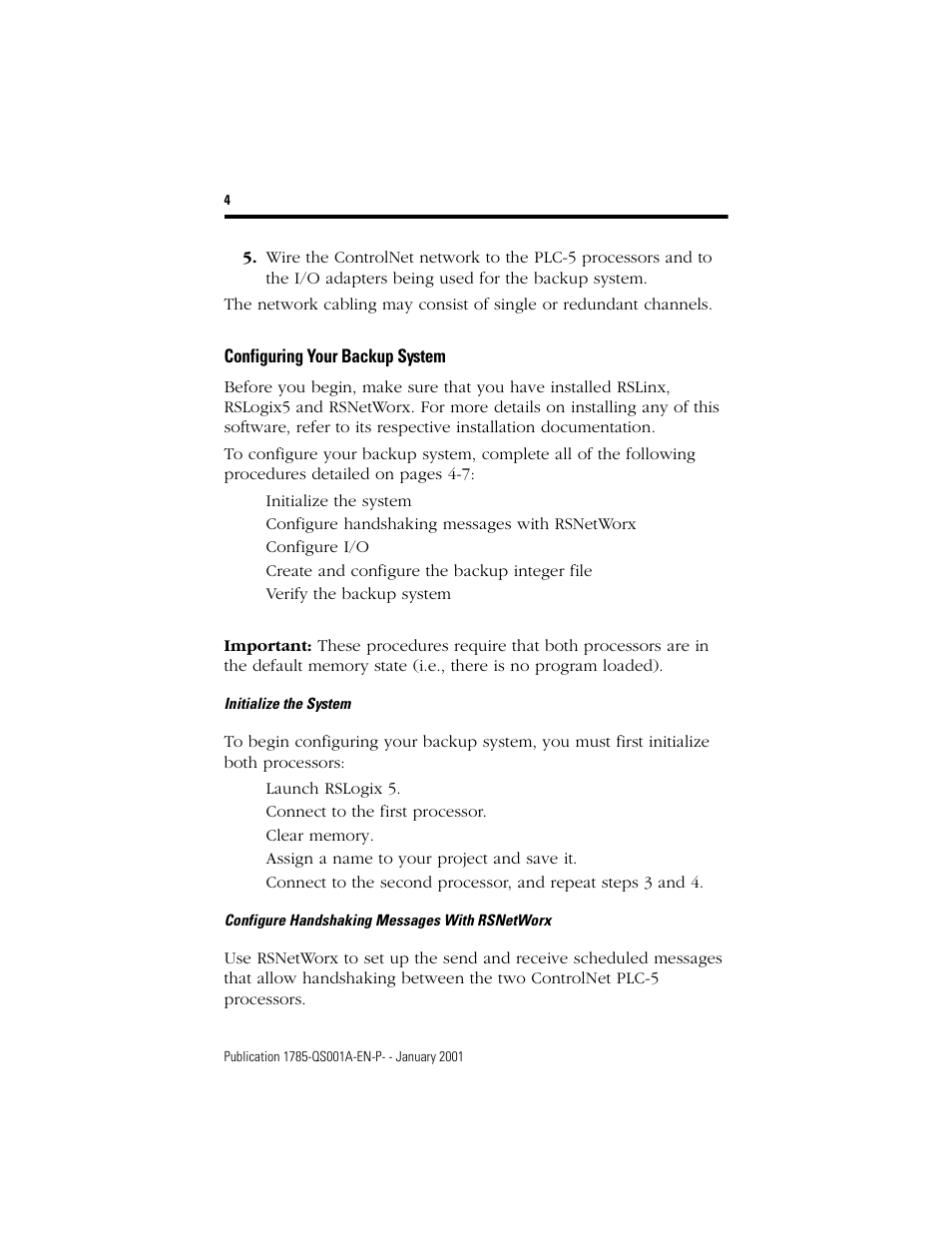 Configuring your backup system | Rockwell Automation 1785-CHBM ControlNet Hot Backup Quick Start User Manual | Page 4 / 10