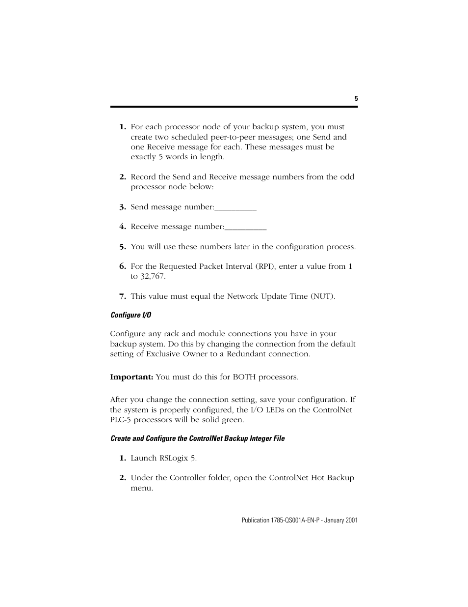 Rockwell Automation 1785-CHBM ControlNet Hot Backup Quick Start User Manual | Page 5 / 10