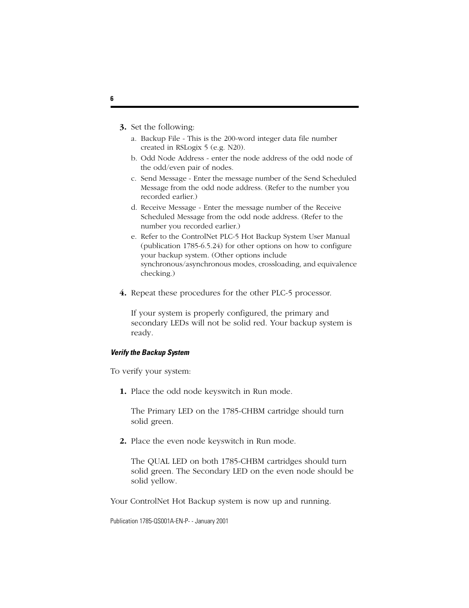 Rockwell Automation 1785-CHBM ControlNet Hot Backup Quick Start User Manual | Page 6 / 10