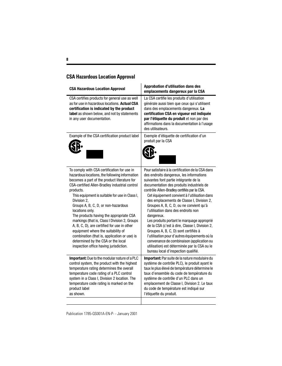 Csa hazardous location approval | Rockwell Automation 1785-CHBM ControlNet Hot Backup Quick Start User Manual | Page 8 / 10