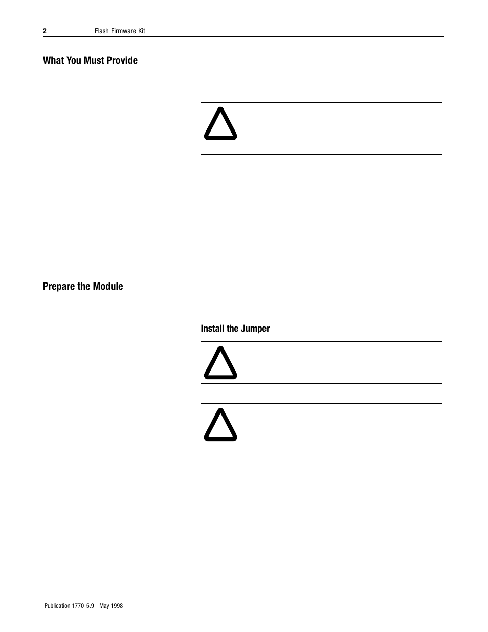 What you must provide, Prepare the module | Rockwell Automation F1770-KFC(D)15 INSTL INSTR FLASH FIRMWARE KIT User Manual | Page 2 / 10