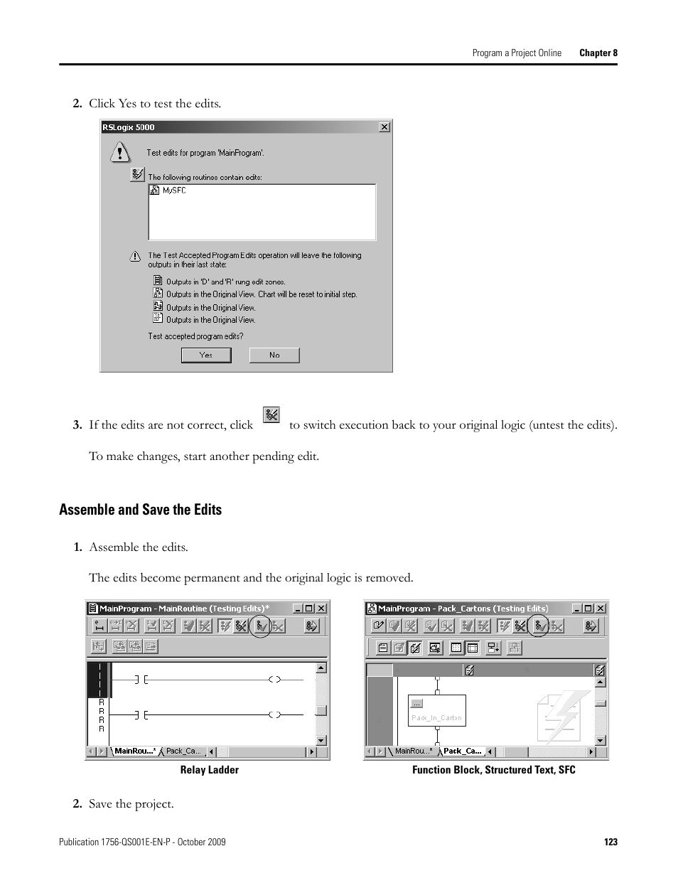 Assemble and save the edits | Rockwell Automation Logix5000 Logix5000 Controllers Quick Start User Manual | Page 123 / 148