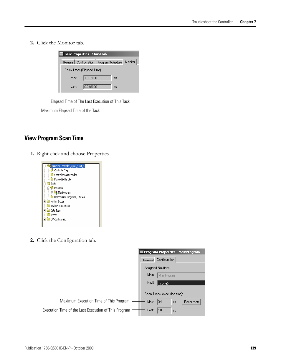 View program scan time | Rockwell Automation Logix5000 Logix5000 Controllers Quick Start User Manual | Page 139 / 148