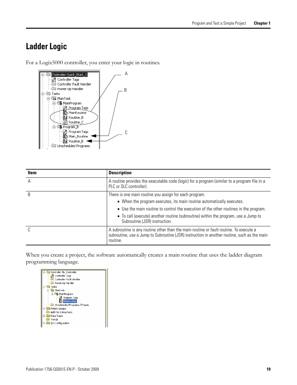 Ladder logic | Rockwell Automation Logix5000 Logix5000 Controllers Quick Start User Manual | Page 19 / 148