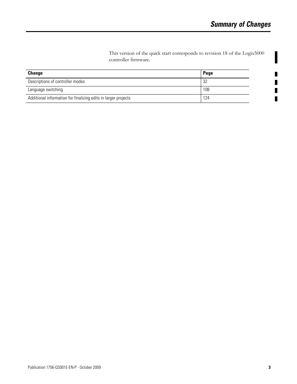 Summary of changes | Rockwell Automation Logix5000 Logix5000 Controllers Quick Start User Manual | Page 3 / 148