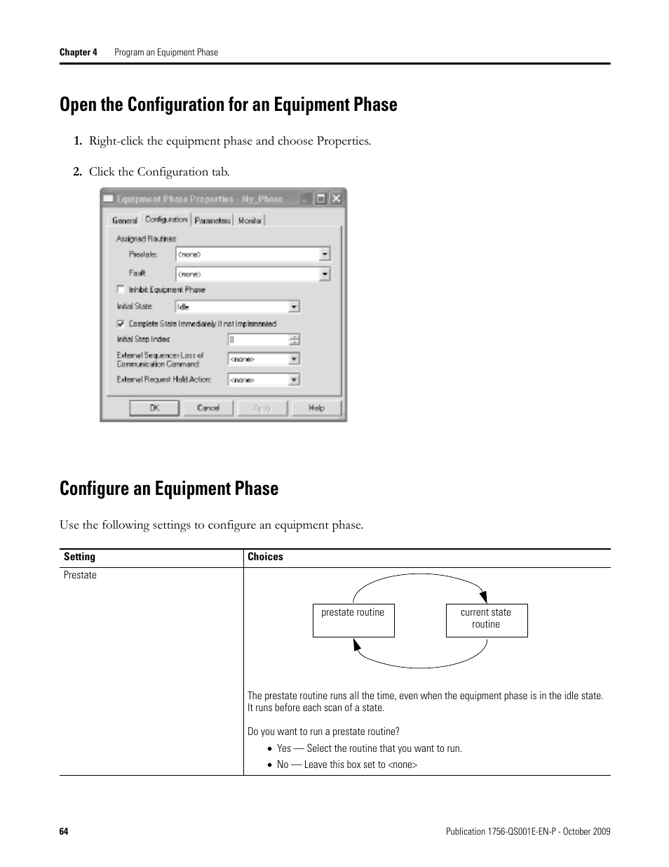 Open the configuration for an equipment phase, Configure an equipment phase | Rockwell Automation Logix5000 Logix5000 Controllers Quick Start User Manual | Page 64 / 148