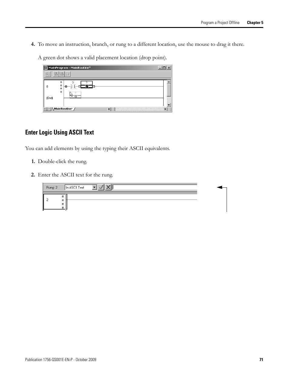 Enter logic using ascii text | Rockwell Automation Logix5000 Logix5000 Controllers Quick Start User Manual | Page 71 / 148