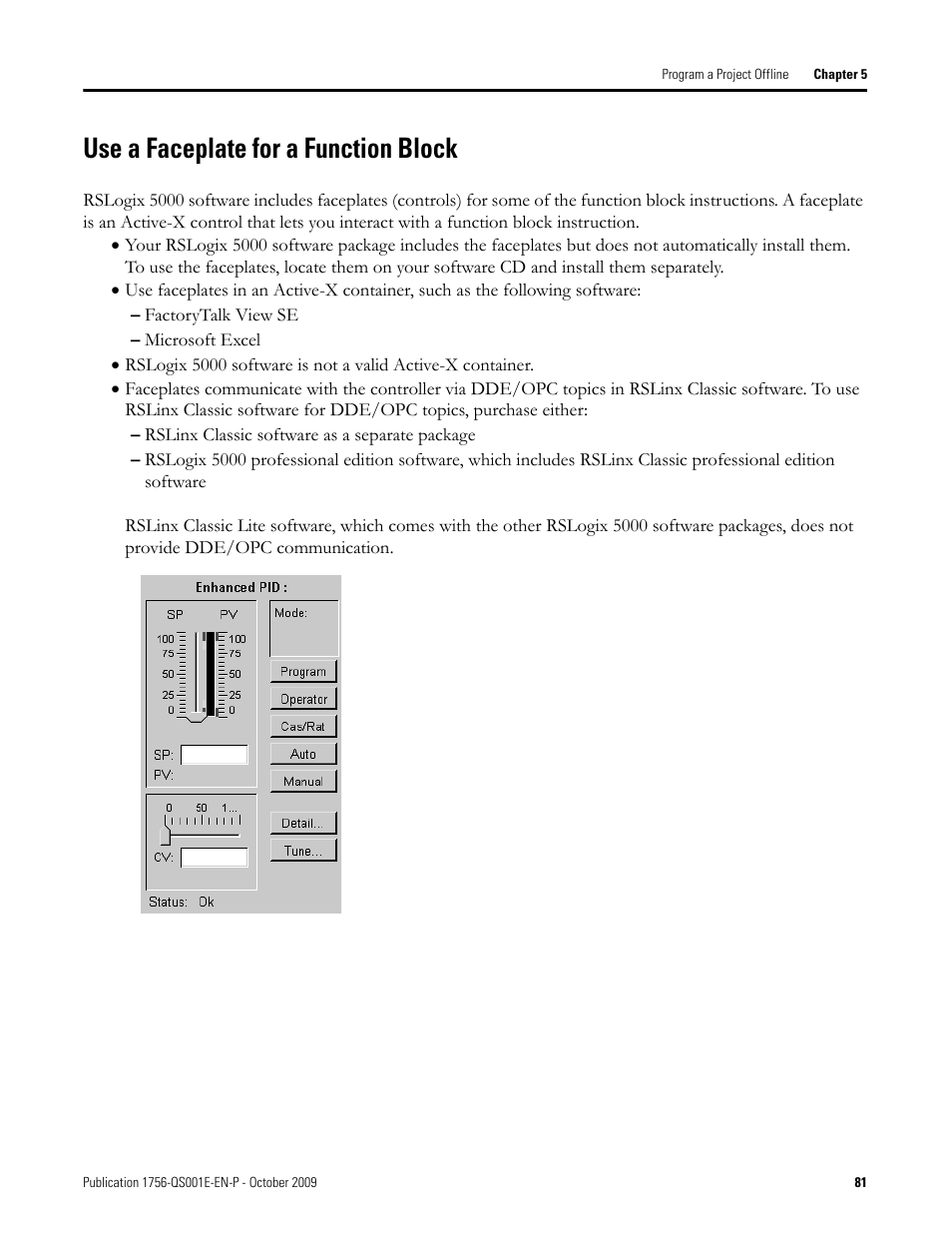 Use a faceplate for a function block | Rockwell Automation Logix5000 Logix5000 Controllers Quick Start User Manual | Page 81 / 148