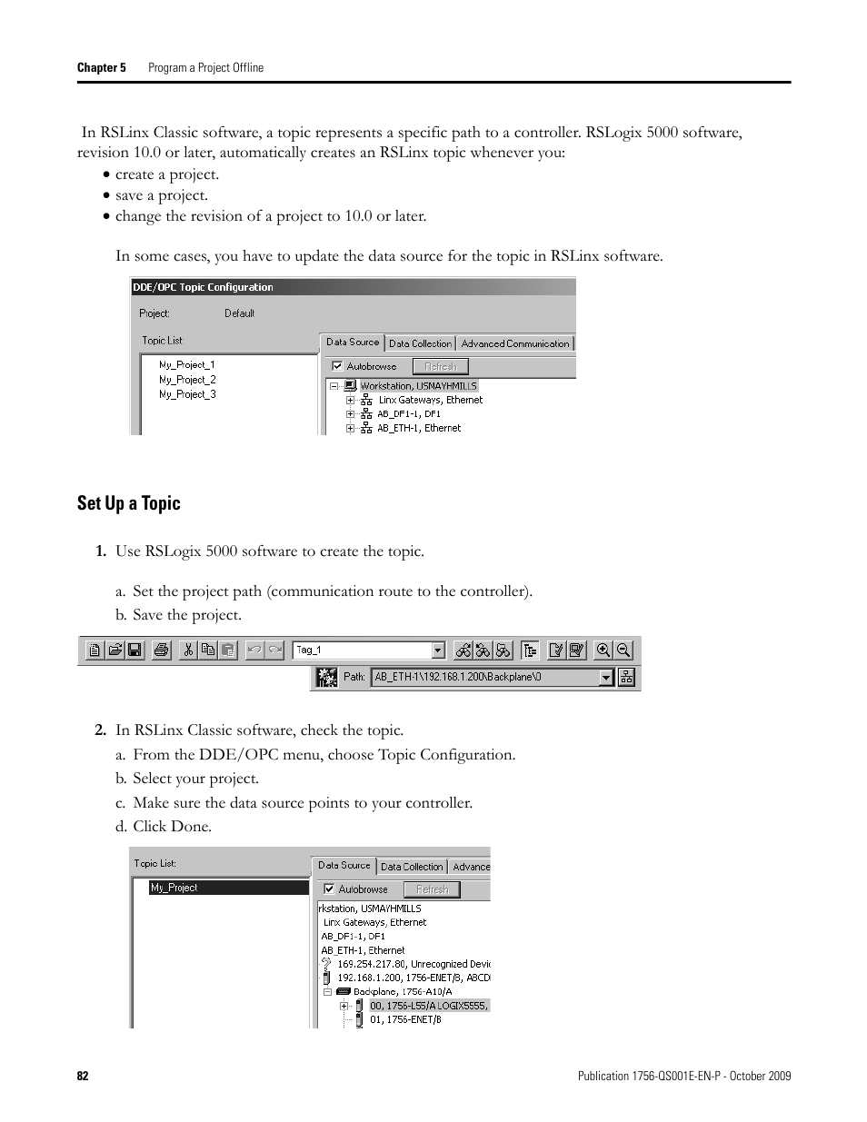 Set up a topic | Rockwell Automation Logix5000 Logix5000 Controllers Quick Start User Manual | Page 82 / 148