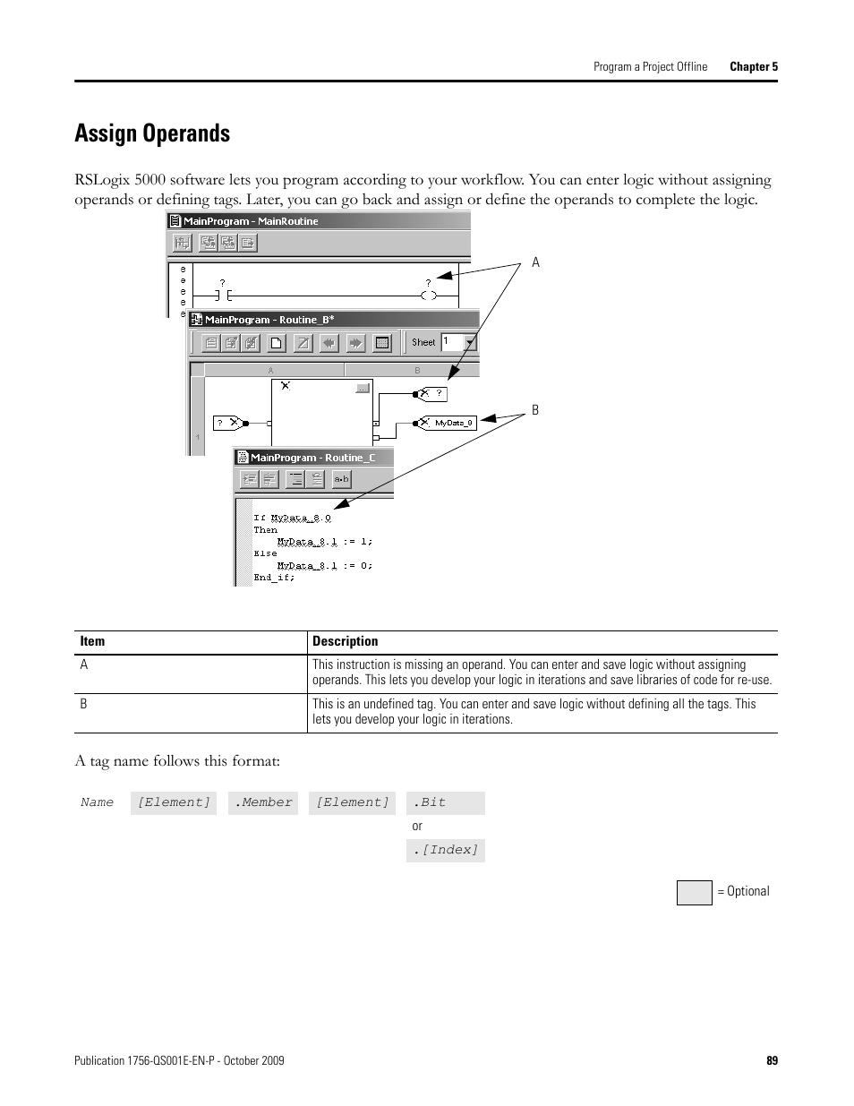 Assign operands | Rockwell Automation Logix5000 Logix5000 Controllers Quick Start User Manual | Page 89 / 148