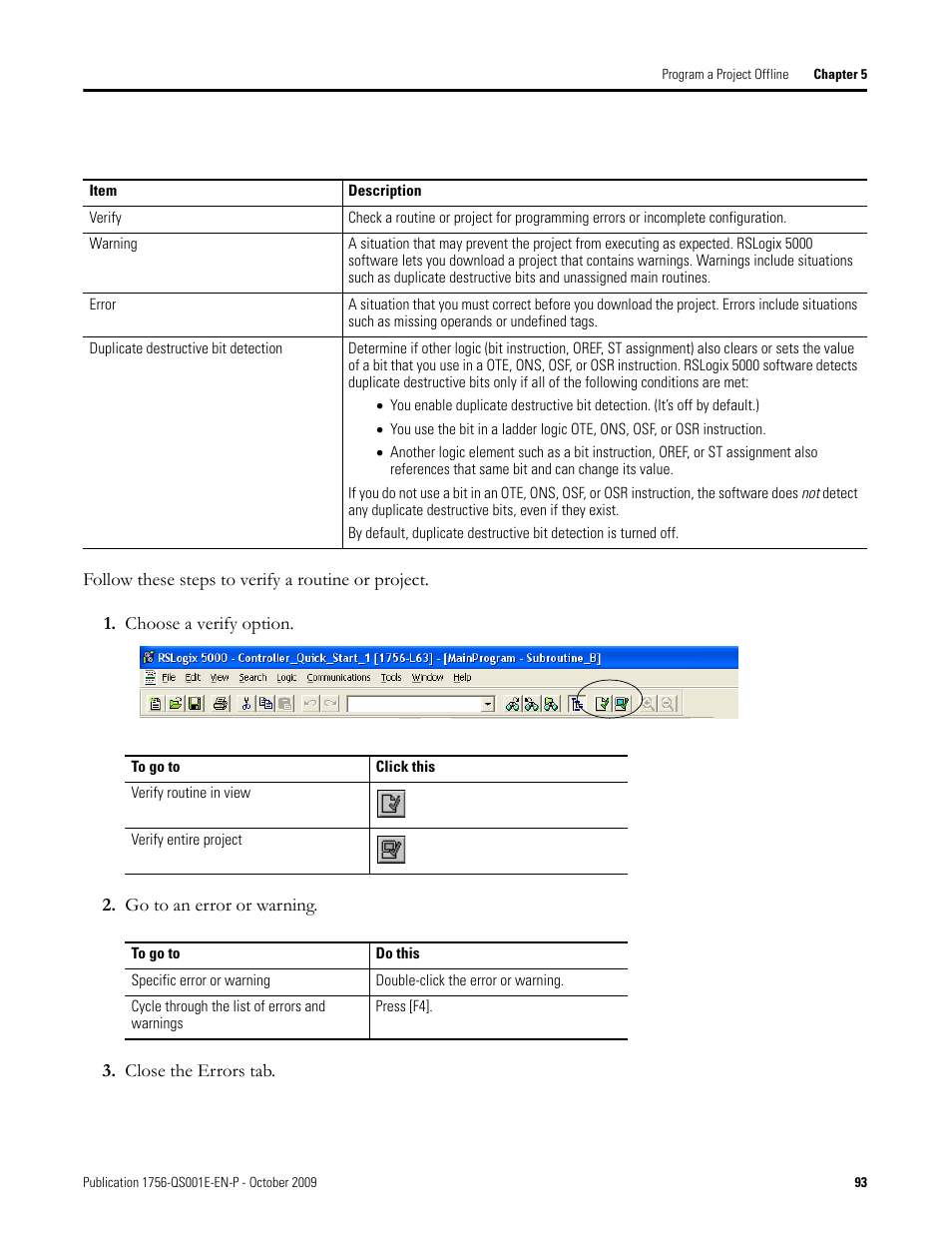 Rockwell Automation Logix5000 Logix5000 Controllers Quick Start User Manual | Page 93 / 148