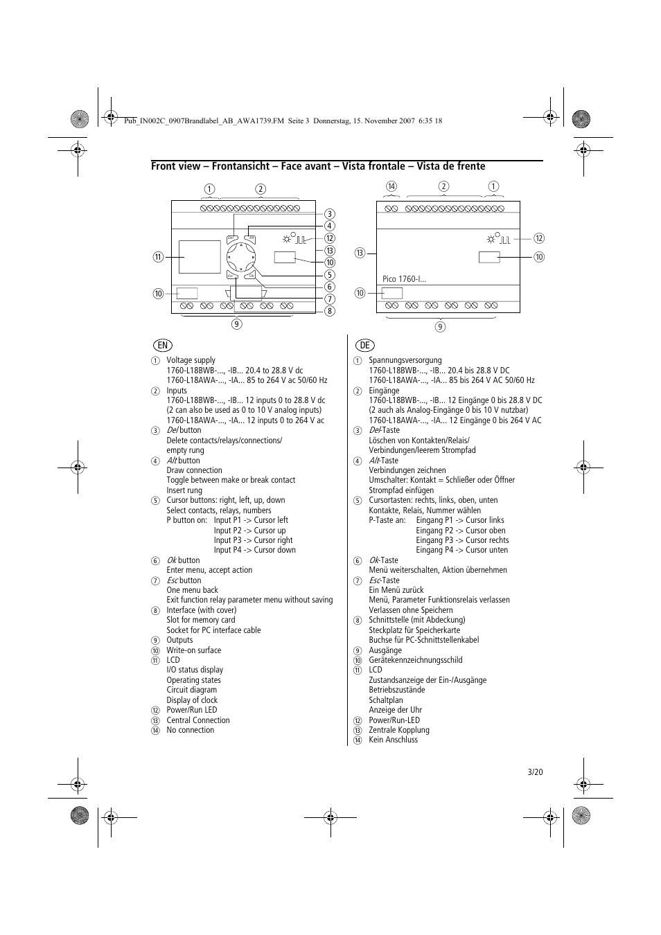 Rockwell Automation 1760-Lxxxx Pico Controller Installation Instructions User Manual | Page 3 / 20