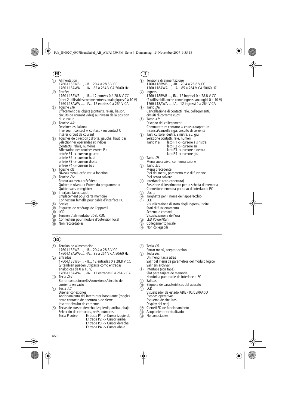 Rockwell Automation 1760-Lxxxx Pico Controller Installation Instructions User Manual | Page 4 / 20