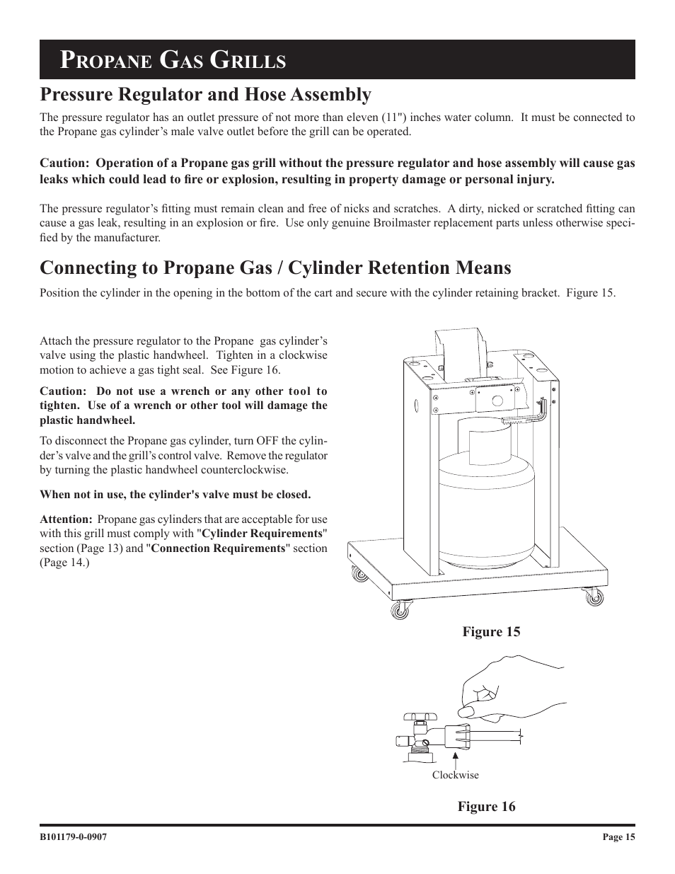 Pressure regulator and hose assembly, Ropane, Rills | Broilmaster T3-2 User Manual | Page 15 / 24