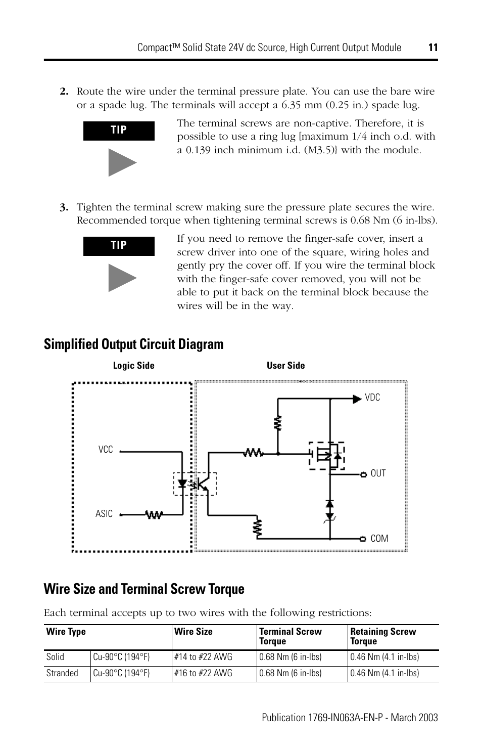 Rockwell Automation 1769-OB8 Compact Solid State 24V dc Source, High Current Output Module User Manual | Page 11 / 20