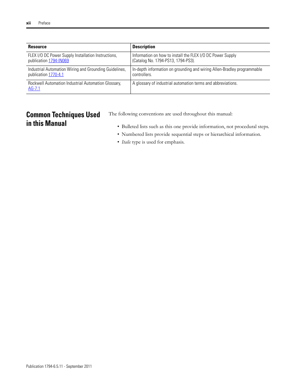 Common techniques used in this manual | Rockwell Automation 1794-IJ2XT FLEX I/O Frequency Input Modules User Manual User Manual | Page 10 / 87
