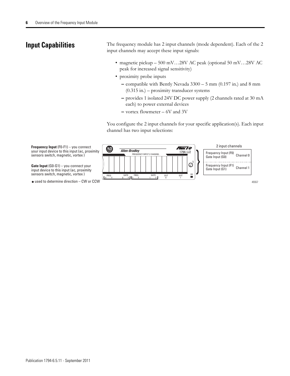 Input capabilities | Rockwell Automation 1794-IJ2XT FLEX I/O Frequency Input Modules User Manual User Manual | Page 16 / 87