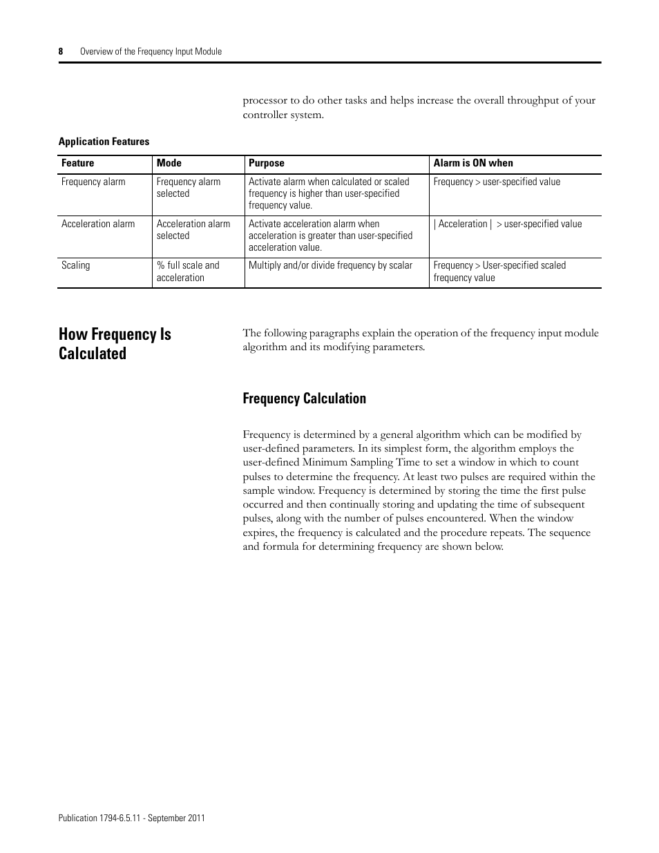 How frequency is calculated, Frequency calculation | Rockwell Automation 1794-IJ2XT FLEX I/O Frequency Input Modules User Manual User Manual | Page 18 / 87