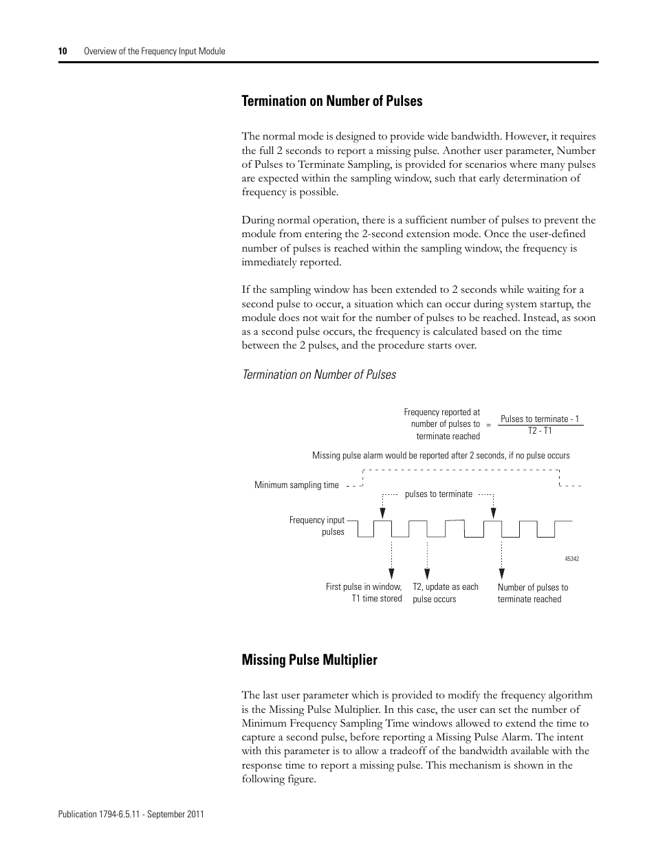 Termination on number of pulses, Missing pulse multiplier | Rockwell Automation 1794-IJ2XT FLEX I/O Frequency Input Modules User Manual User Manual | Page 20 / 87