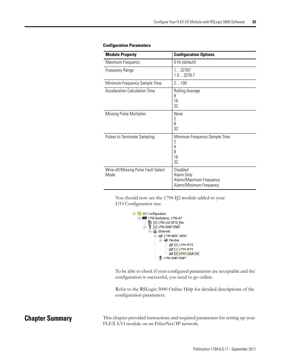 Chapter summary | Rockwell Automation 1794-IJ2XT FLEX I/O Frequency Input Modules User Manual User Manual | Page 43 / 87