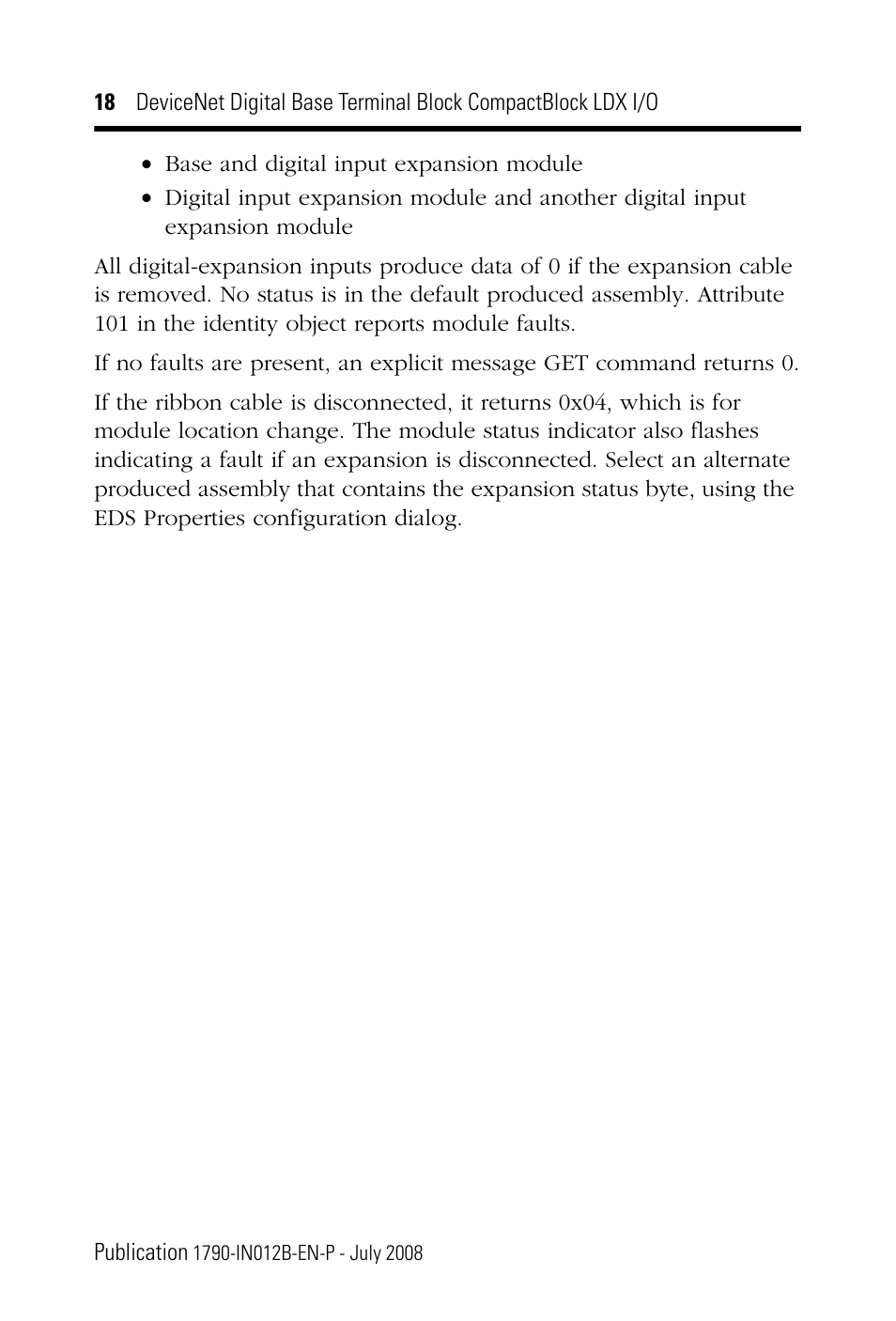 Rockwell Automation 1790D-XXXX DeviceNet Digital Base Terminal Block CompactBlock LDX I/O Series B User Manual | Page 18 / 28